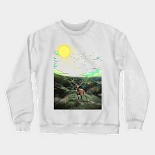 Magic deer in the sun Crewneck Sweatshirt